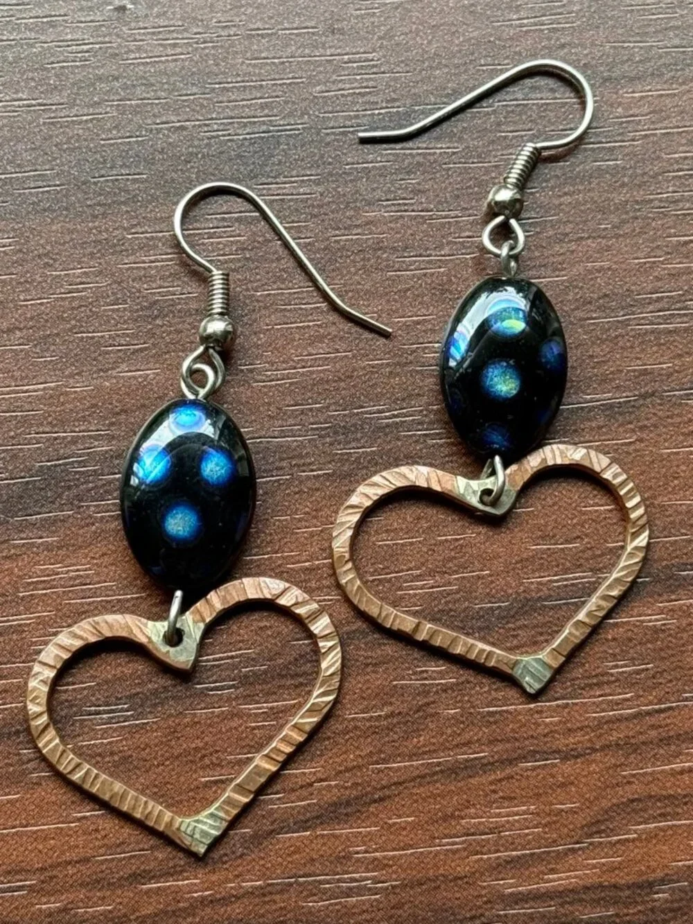 Artsy Glass and Metal Earrings